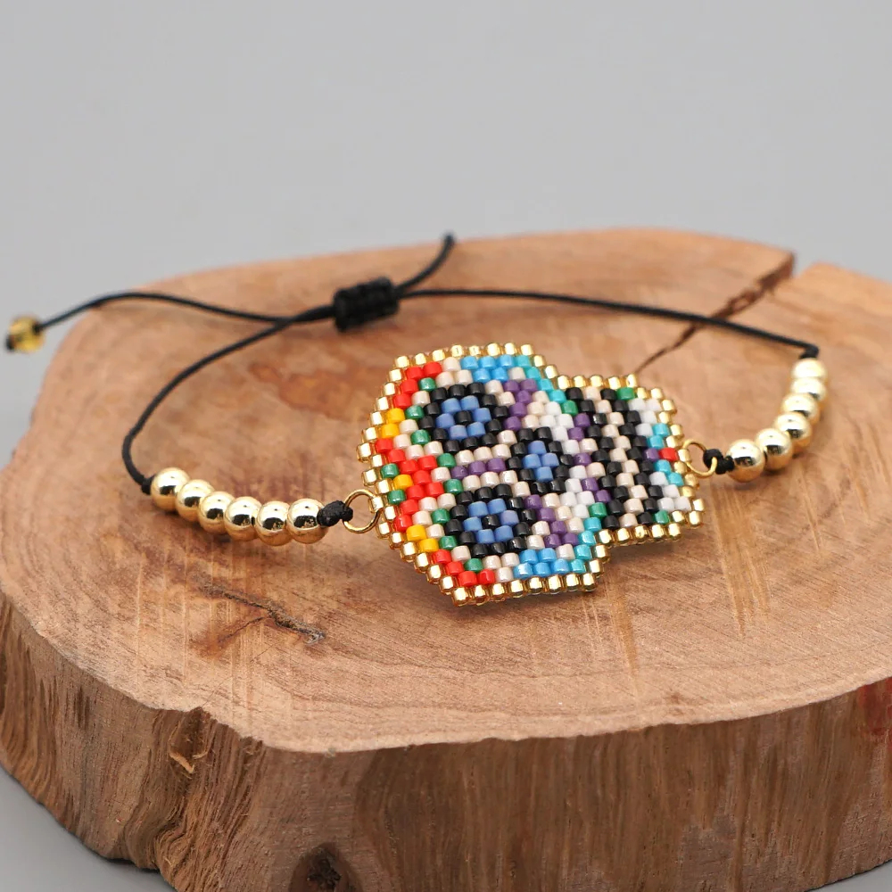 

Go2Boho Miyuki Bracelet for Women Jewelry Skull Bracelets for Halloween 2020 Handmade Woven Jewellery Wholesale Accessores