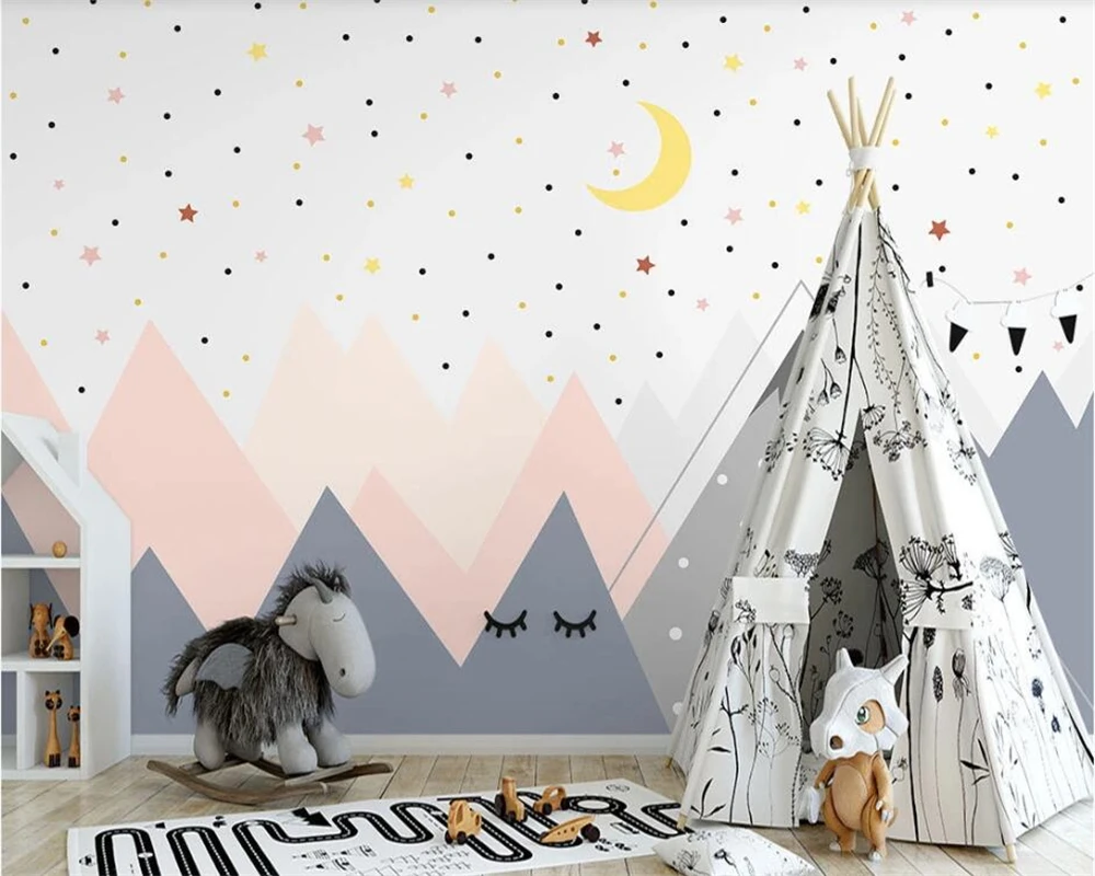 Пользовательские скандинавские расписные вручную геометрические горы