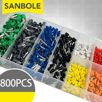 800pcsbox cable wire terminal kit end tube mixed copper wire crimp connector cold pressed electrical terminals