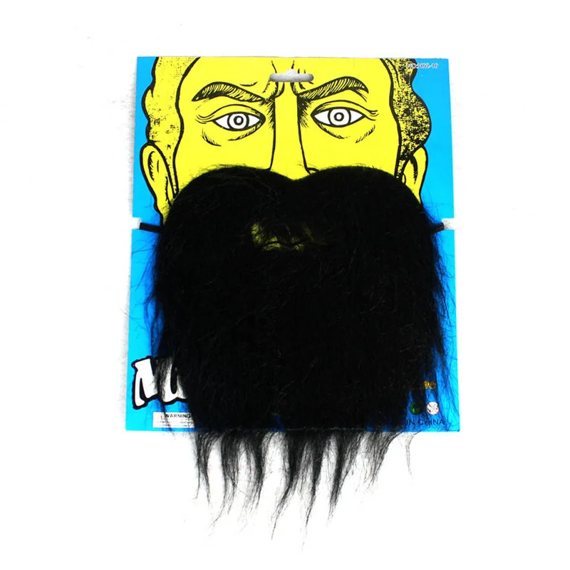 10 Pcs Novelty Fake Black White Hairy Beard Costume Facial Hair Halloween Makeup Party Role Playing Supplies Gift Props Boy Girl