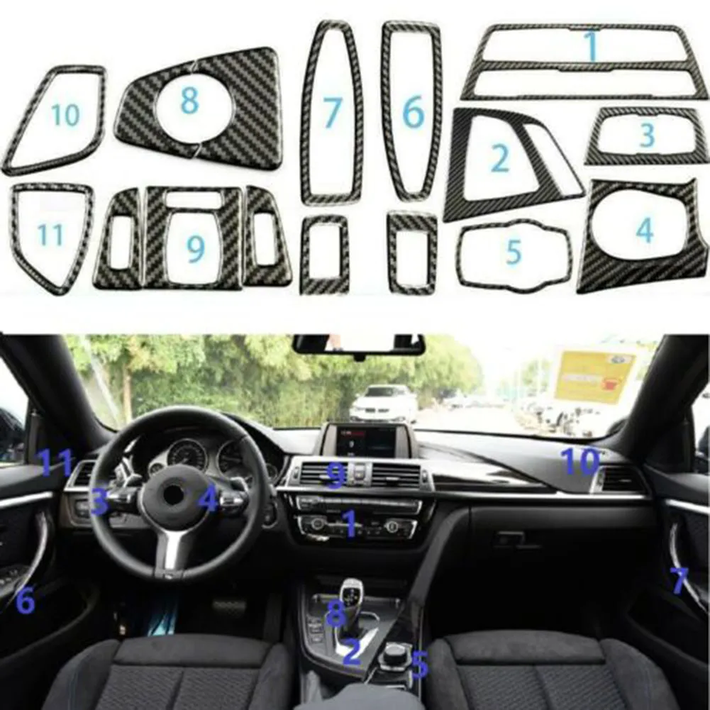 

1Set Carbon Fiber Sticker For BMW 3 4 Series F30 F31 F34 F32 F33 F36 Frame Full Interior Decorative Trim Car Styling Accessories