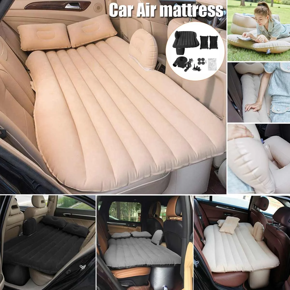 

Car Air Inflatable Travel Mattress Bed Universal for Back Seat Multi Functional Sofa Air Bed Pillow Outdoor Camping Mat With Air