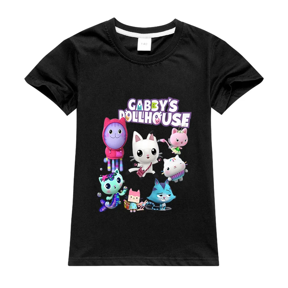 Футболка Gabby детская с котами хлопковая рубашка коротким рукавом для мальчиков и