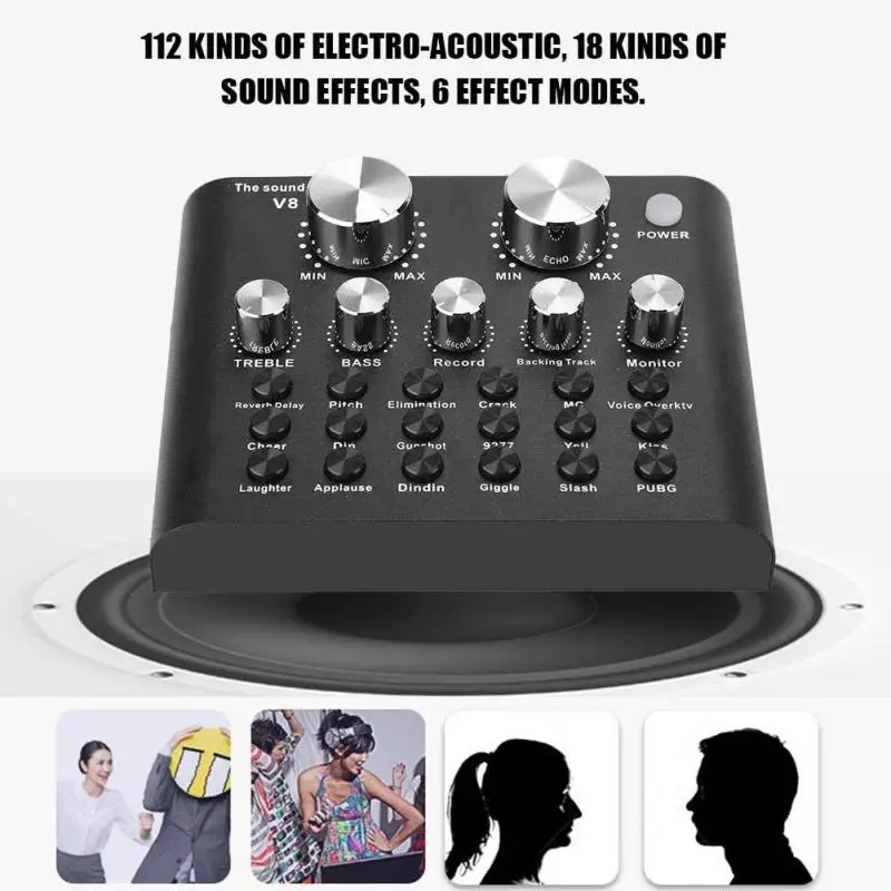 Звуковая карта Live Voice Changer V8 голосовое изменение аудиомиксер для записи музыки