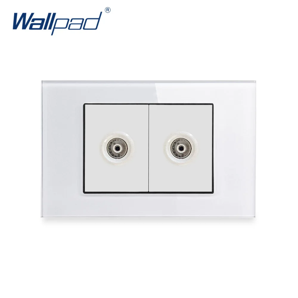

2 розетки для телевизора Wallpad, роскошная панель из закаленного стекла, электрическая настенная розетка, электрические розетки для дома