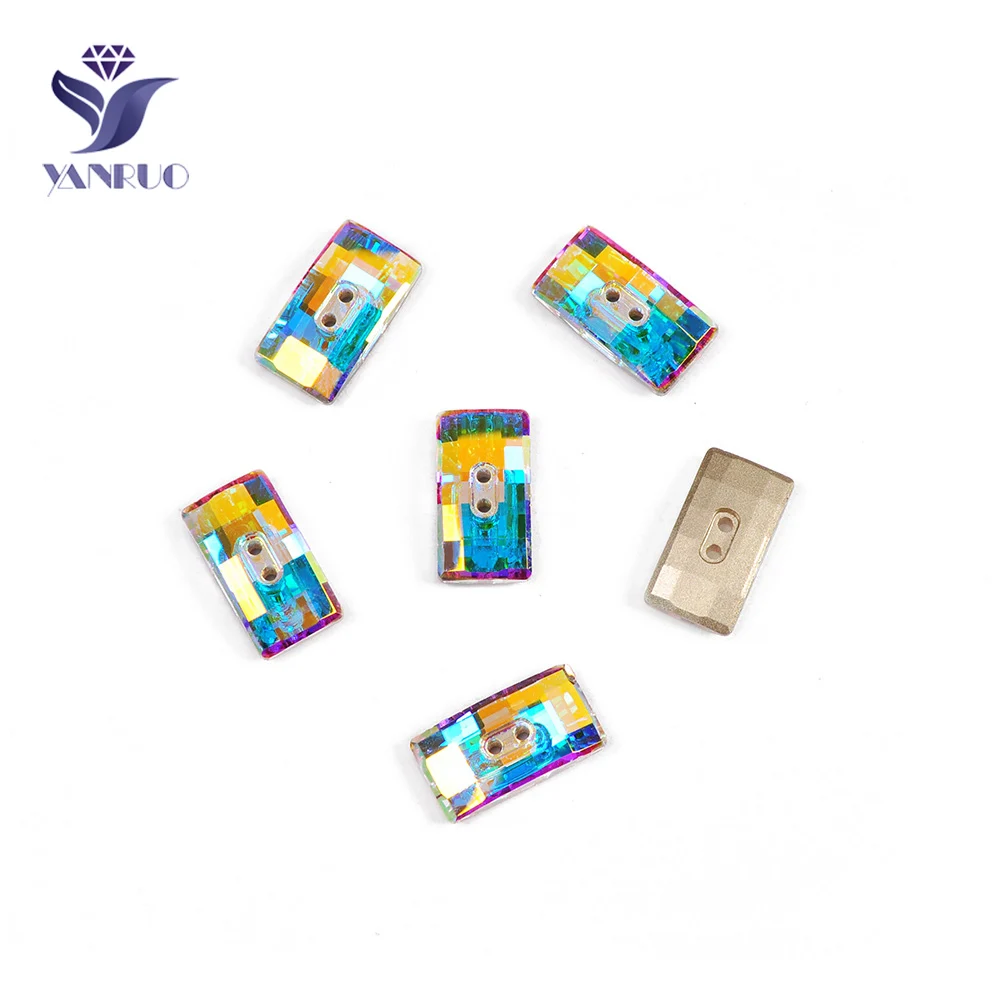 YANRUO 3093 прямоугольные 11x21 мм стеклянные стразы для шитья украшения из страз кнопки