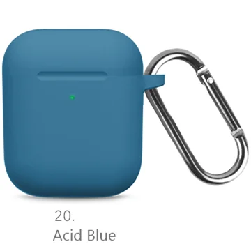 20 Acid blue Жидкие силиконовые наушники корпус для AirPods анти-грязь APPLE airpods чехол розовый черный темно-синий желтый красный - Цвет: 20 Acid blue