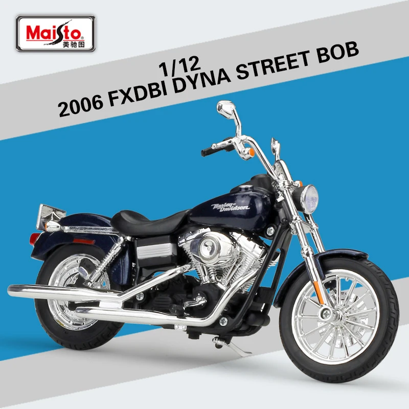 Модель автомобиля в масштабе 1:12 2006 FXDBI Dyna Street Bob Maisto металлическая литая модель