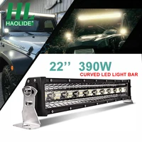 haolide led light bar 22inch curved light bar stainless steel brackets offroad work light bar for truck jeep suv utv boat
