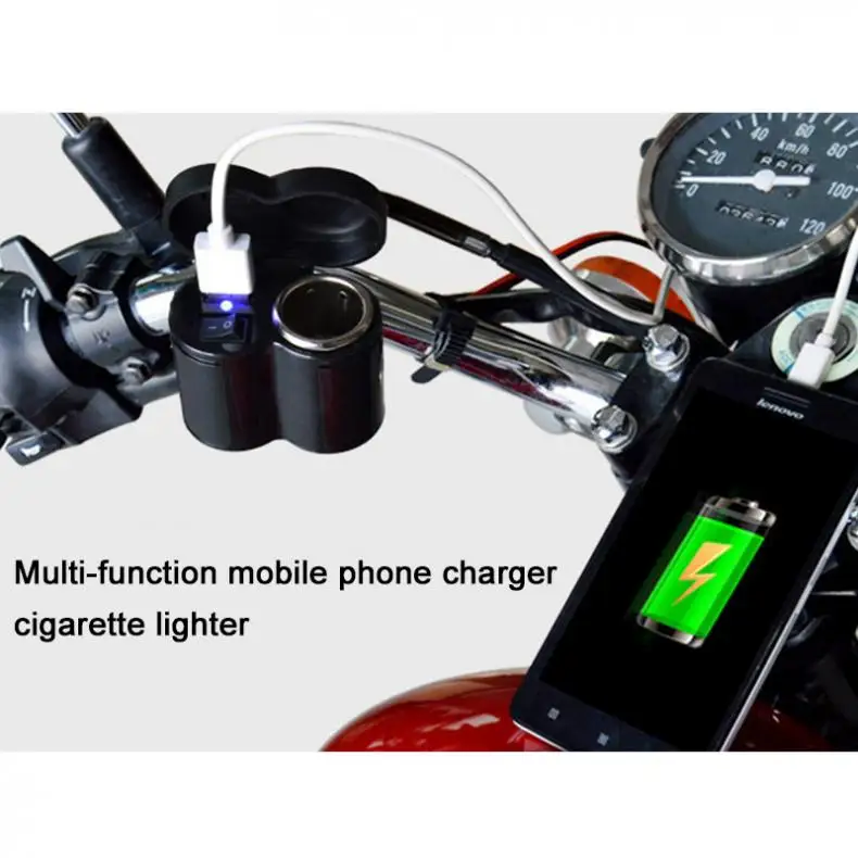 Motorcycle Charger Waterproof Multi-function Cigarette Lighter Socket USB Speed Charge with Switch | Автомобили и мотоциклы