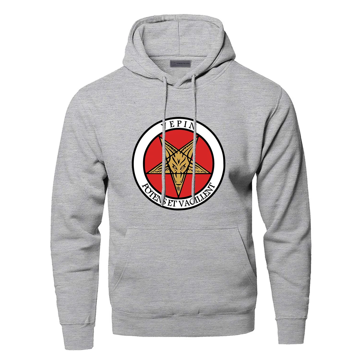 Толстовка мужская с капюшоном Флисовая теплая фуфайка козьей головой сатаны