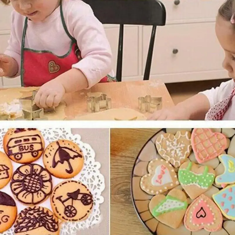 1 упаковка = 6 шт. Трафареты для нарезки печенья прессформы Xmas Tree/звонок/Снеговик 3D