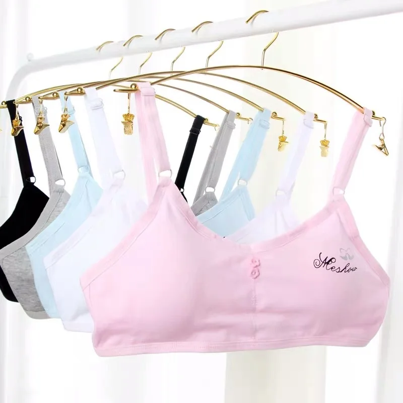 

Cotton Teenager Training Bra Vest Underwear Girls Sport Bras Solid Cotton Girls Sport Underwear Seamless 8-15 Years Bra for Kids
