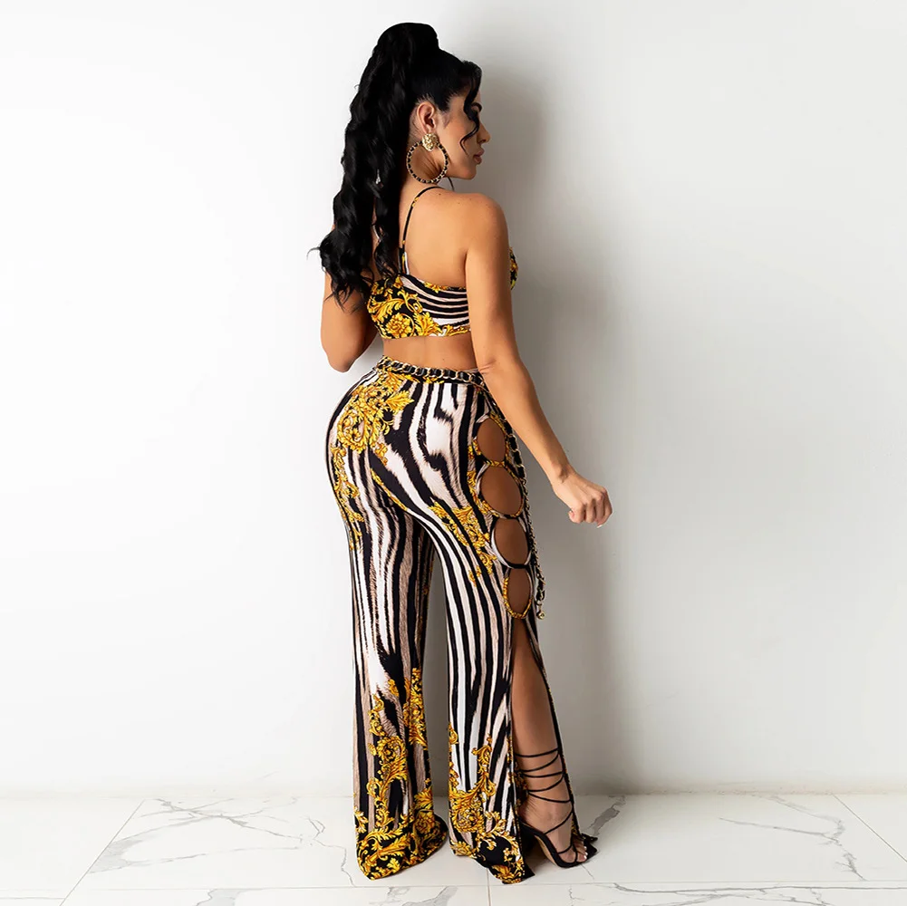 Женский летний комплект из двух предметов укороченный топ с цветочным принтом и