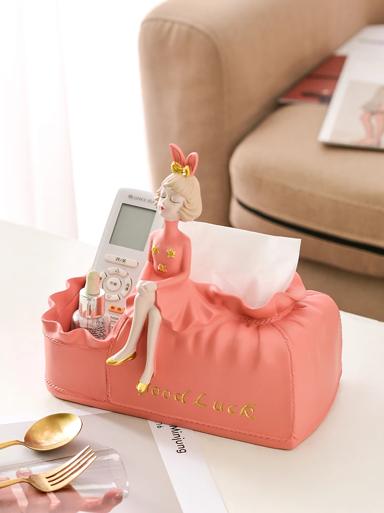 

Креативная коробка для салфеток в виде кролика для девочек, держатель для бумажных салфеток из смолы, органайзер для автомобиля, украшение ...