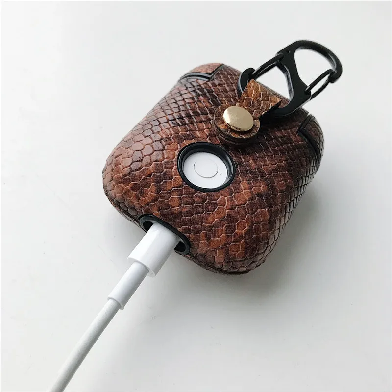 XMESSUN 2021 Новый чехол для беспроводных наушников змеиная кожа Bluetooth Air Pods защитный