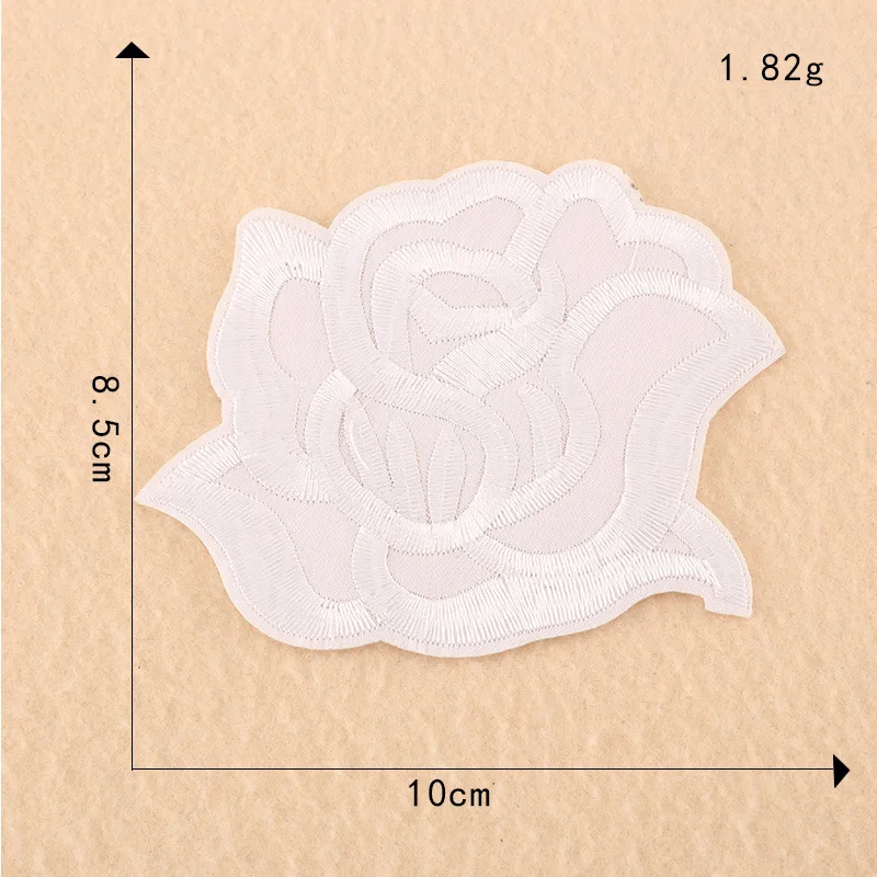 Белая Роза кленовые листья цветы вышивка патчи для одежды швейная аппликация