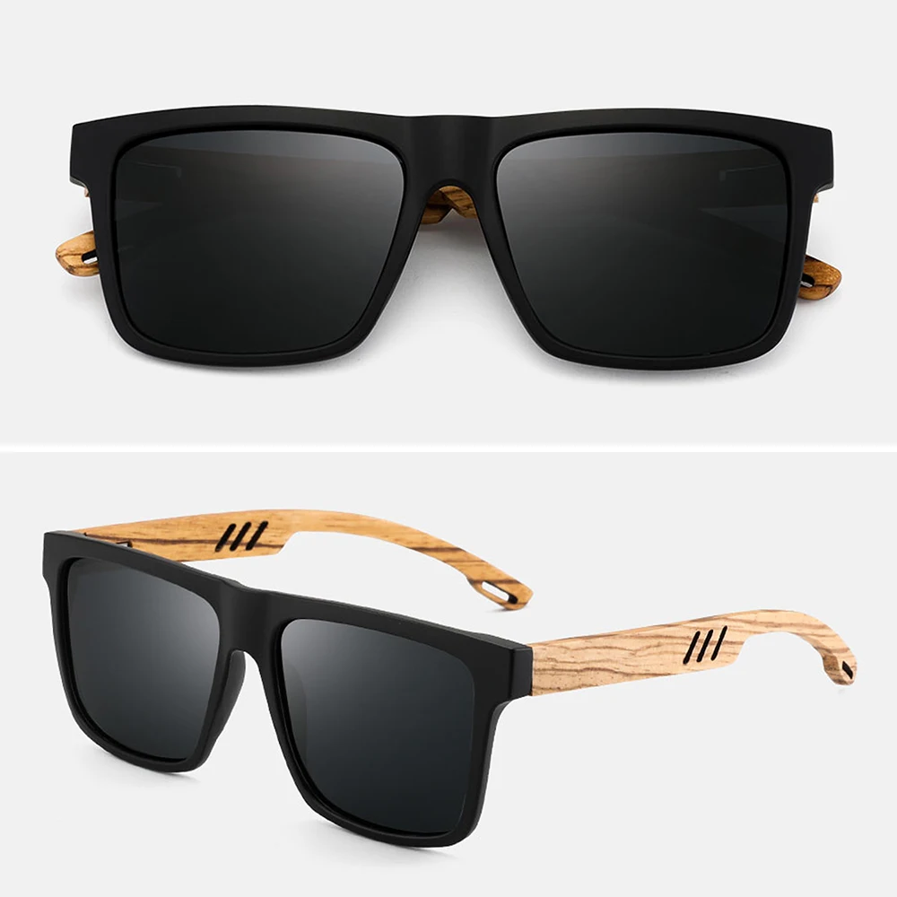 Персонализированные мужские часы из натурального эбенового дерева UV400