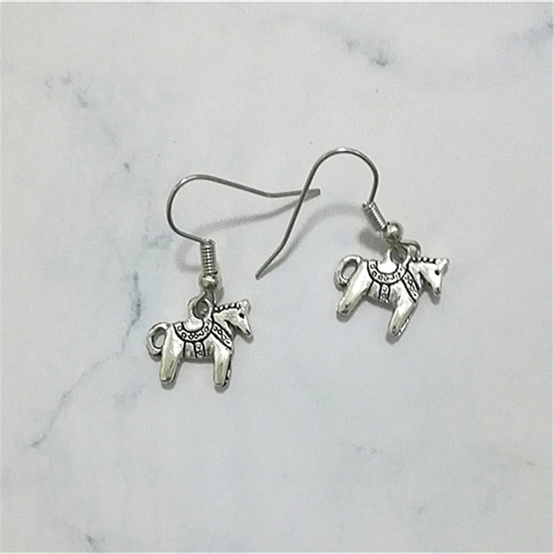 

New Fashion Horse Earrings Handmade Dala Horse Pendants DIY Earrings for Women, Creative Earrings, Horse Dangle Drop Earrings