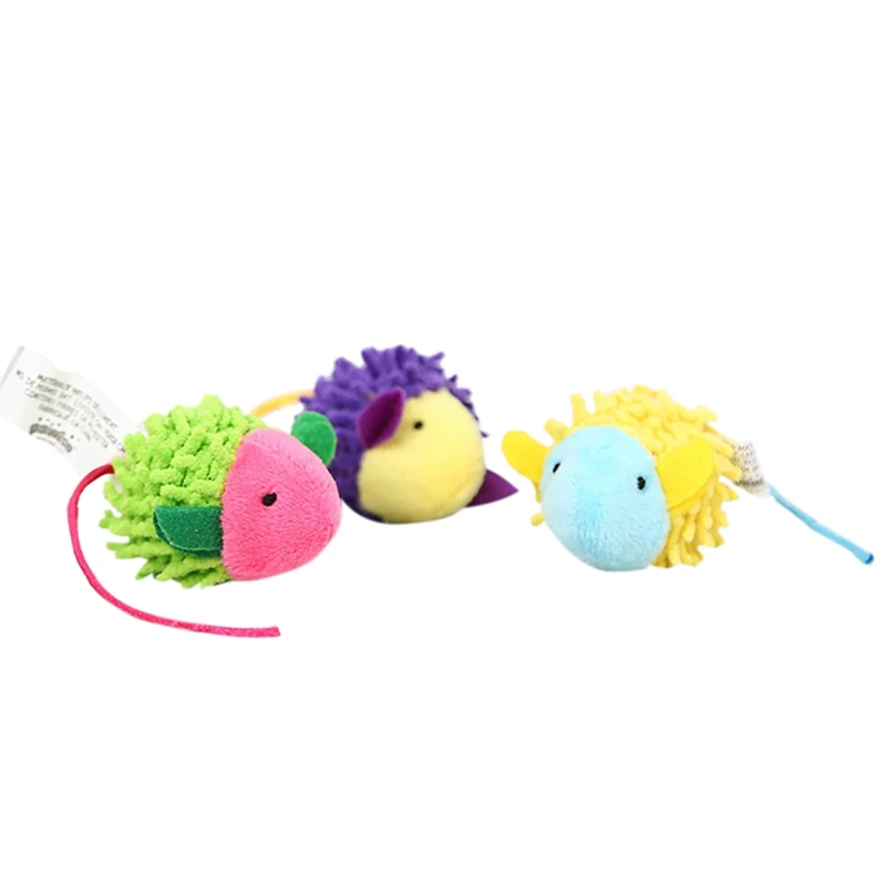 

1pc Creative Practical Pet Soft Plush Animal Shape Cat Biting Toy Interactive Cartoon Mouse Cat Chew Toy Catnip Toy For Kittens