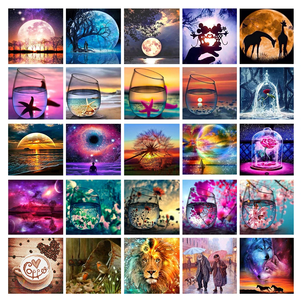 Набор для алмазной живописи 5D сделай сам вышивки крестиком с мотивом чашек закат