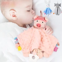 baby sleeping dolls plush stuffed toys cartoon bear bunny soothe appease towel appease doll for newborn soft comforting bib gift