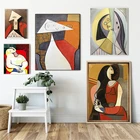 Картины на холсте Пикассо, абстрактные современные фигуры, плакаты и принты, настенные картины для гостиной, украшения дома