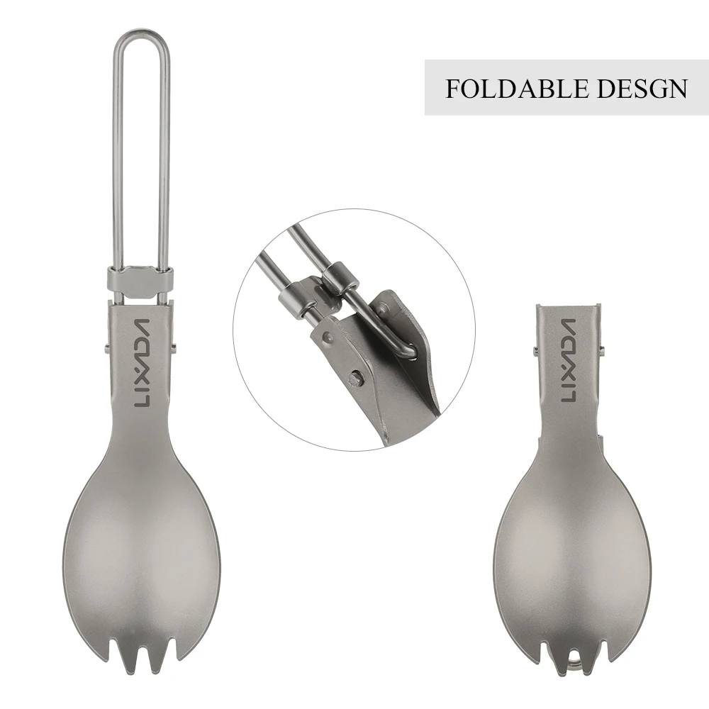 

Lixada Barbecue Titanium Cookware Set Outdoor Camping Cookware Set 900ml/1100ml Pot 350ml Fry Pan with Folding Spork