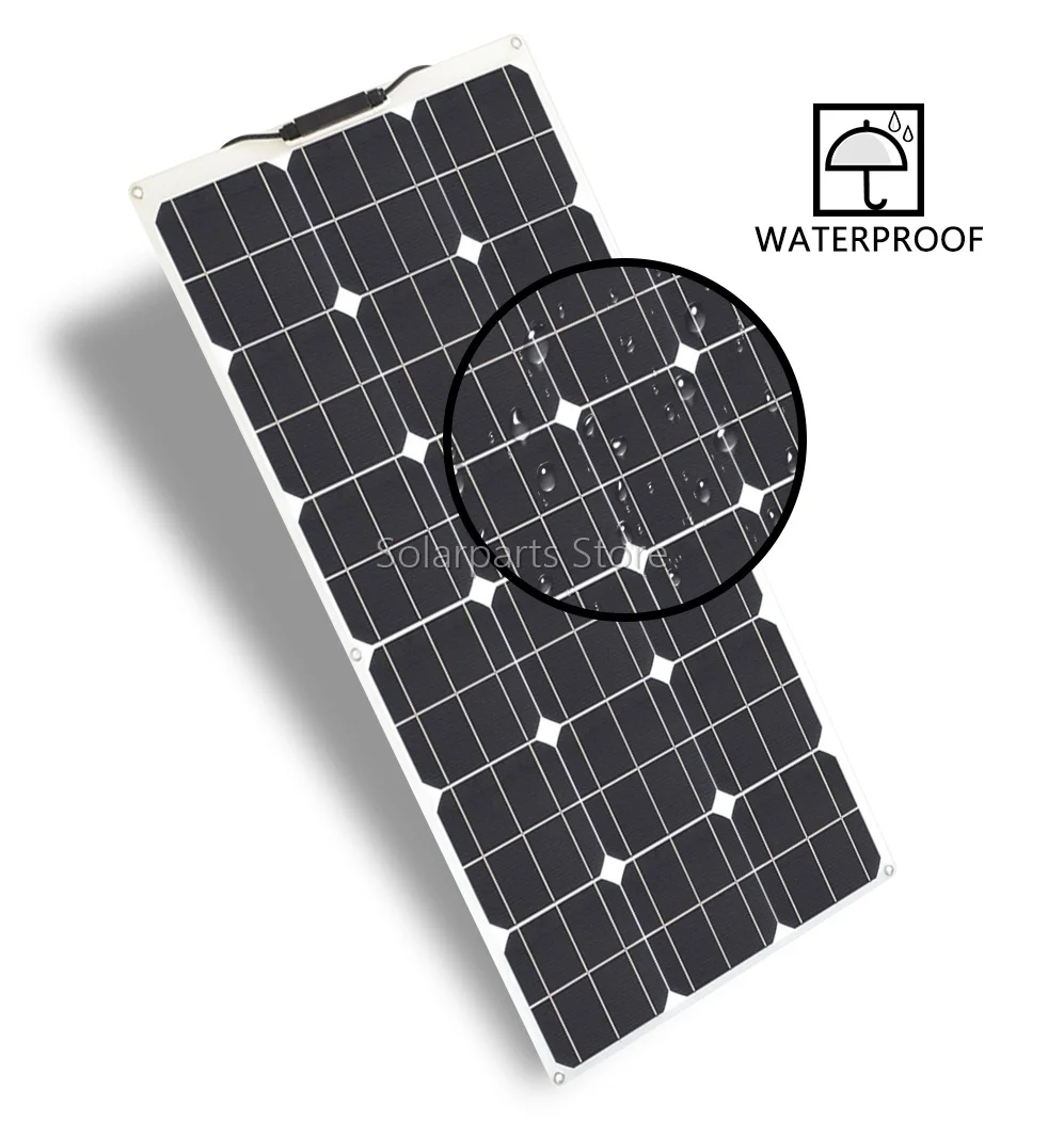 300W 1/2*150W Гибкая Водонепроницаемый Панели солнечные ячейки Зарядное устройство 12V