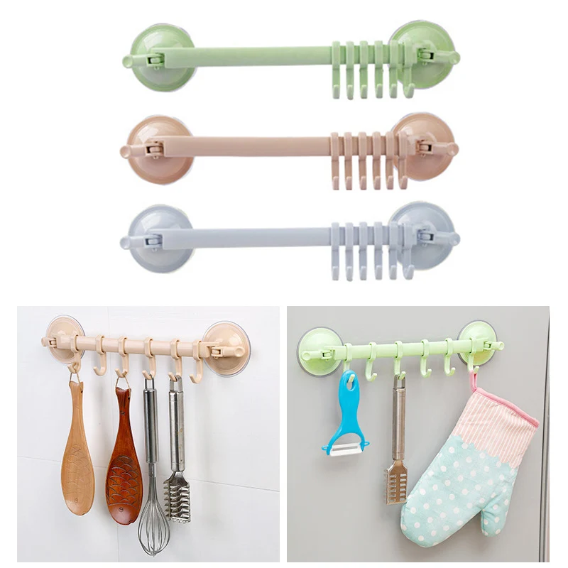 Настенная дверь крюк настенная вакуумная стойка присоска 6 крючков полотенце