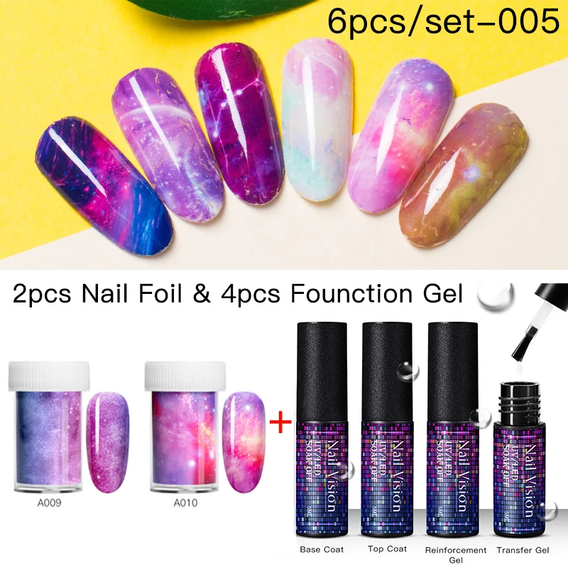 Nail Vision 5 мл клей из фольги для ногтей Набор наклеек звездное небо переводная наклейка клей лак для ногтей гель DIY дизайн маникюра - Цвет: EEZH07214