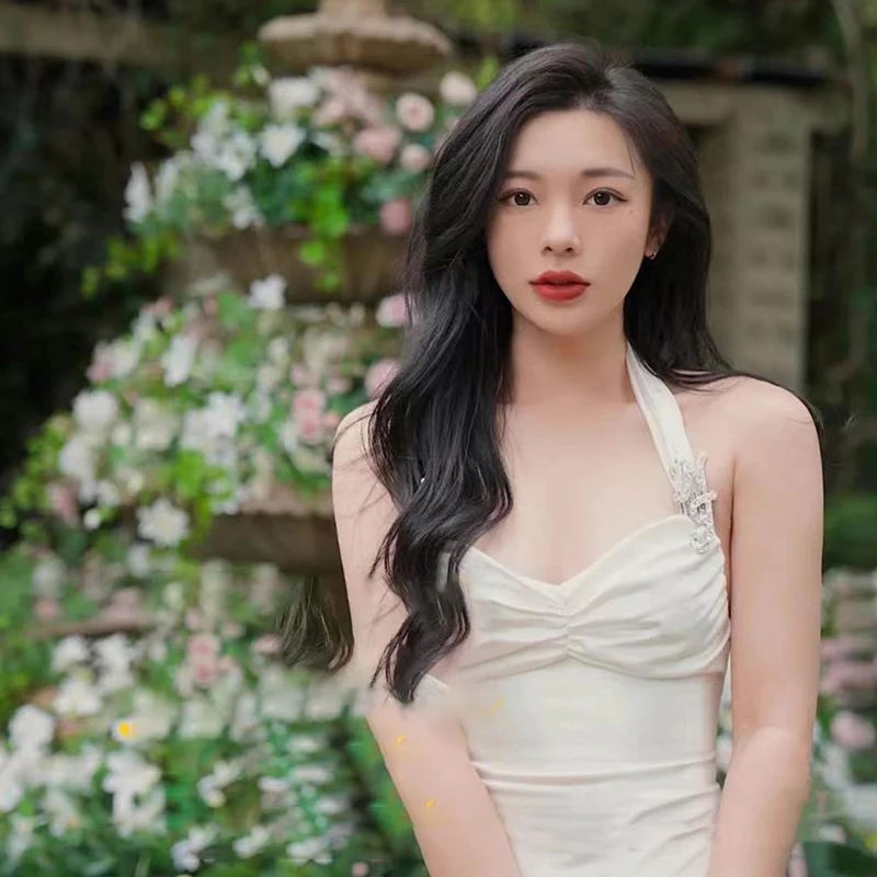 

TWOTWINSTYLE Sexy Solid Dress For Women Halter Sleeveless High Waist Patchwork Diamonds Mini Dresses Female Summer Fashion Style