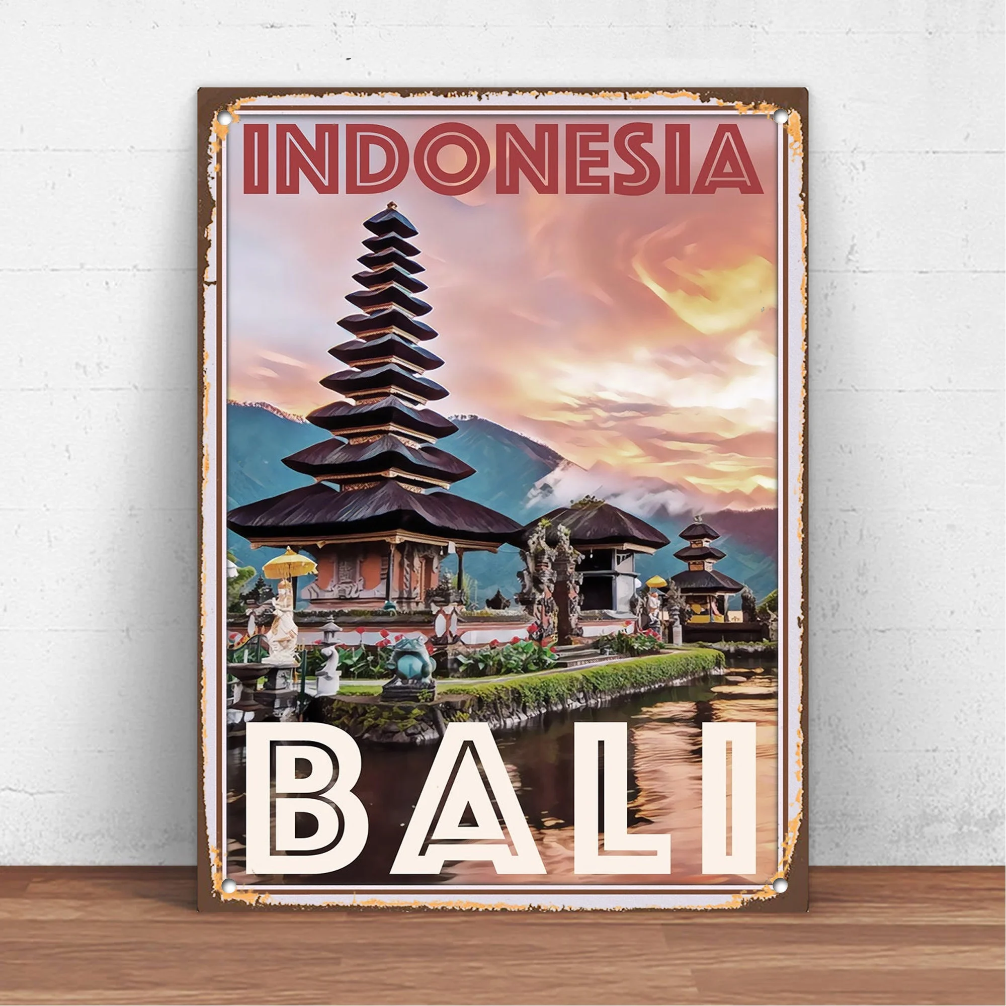 Retro Vintage Bali Indonesia Metal Tin Sign Wall Decor Fashion Art Poster Man Cave Garage Bar Pub H135 | Дом и сад