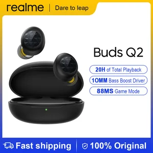 realme buds q2 tws earphones ultra light waterproof touch control ture wireless bluetooth 5 0 headphone 20 hours battery earbuds free global shipping