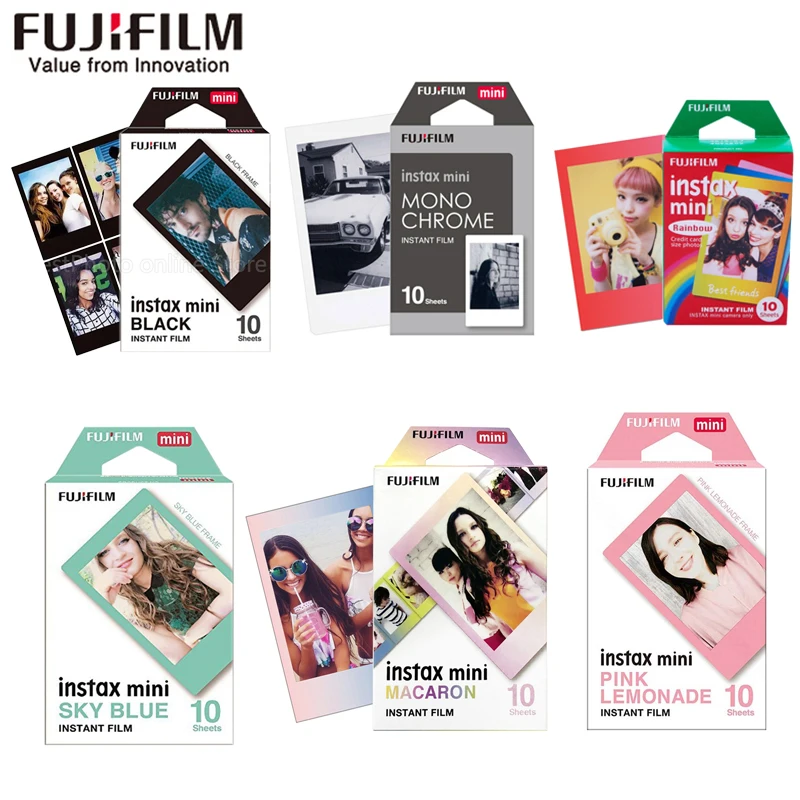 

10 Sheets Fuji Fujifilm instax mini 11 9 films white Edge 3 Inch color film for Instant Camera mini 8 9 11 7s 25 Photo paper