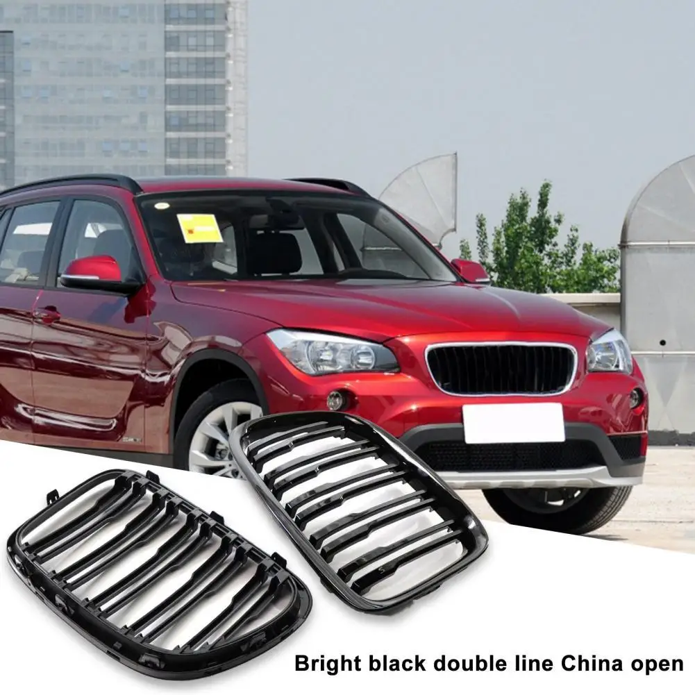 

2Pcs Practical Front Grille Durable ABS Front Bumper Grille Kidney Grille