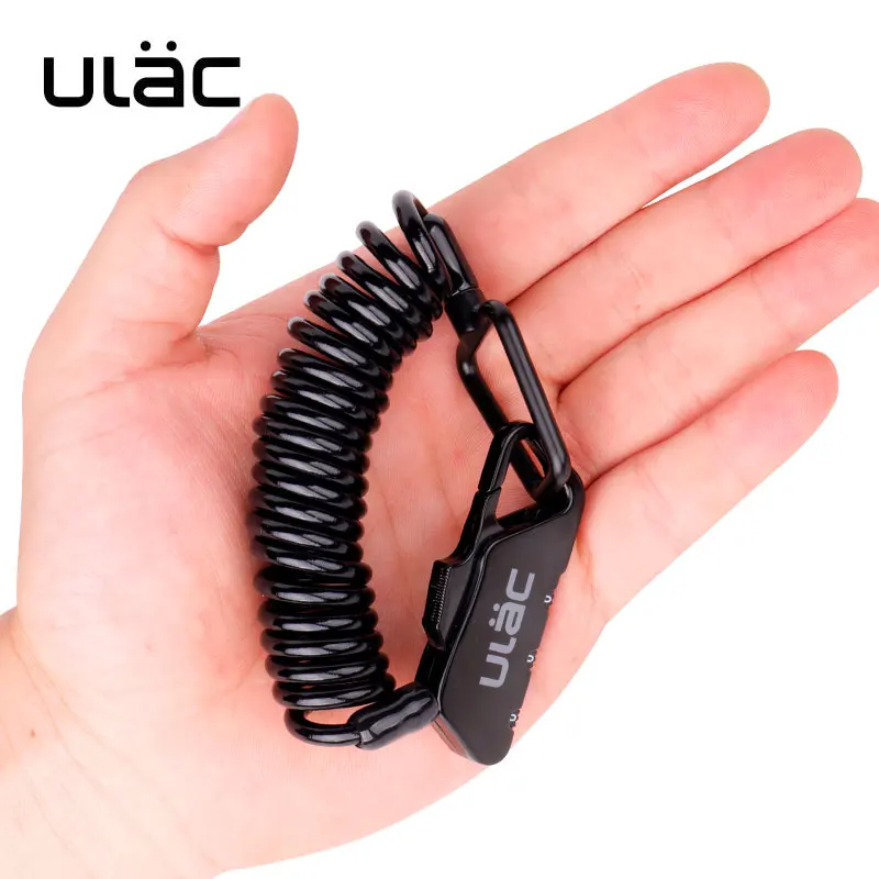 Bicycle Combo Lock 1.2M Extended Spiral Cable 3 Digits Combination Resettable Light Weight Compact Size Portable ULAC K2S | Спорт и