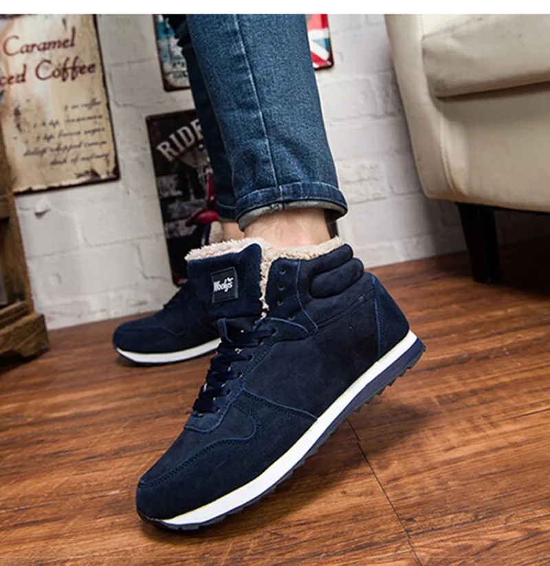 

Fashion Winter Boots Black Blue Footwear Snow Boots Shoes Plus Size boots Winter Shoes Winter Sneakers Ankle Men Shoes For men