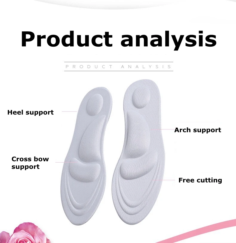 

4D Men and Women Universal Sole Flat Insole Flat Foot Insole Support Insole Orthopedic Massage Mat Sports Insole ND-1
