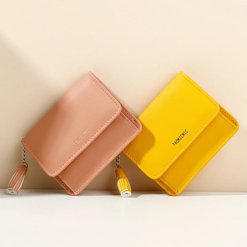 

Милый женский кожаный кошелек, кредитница, маленький Маленький бумажник с кисточками, Женский чехол для монет и карт