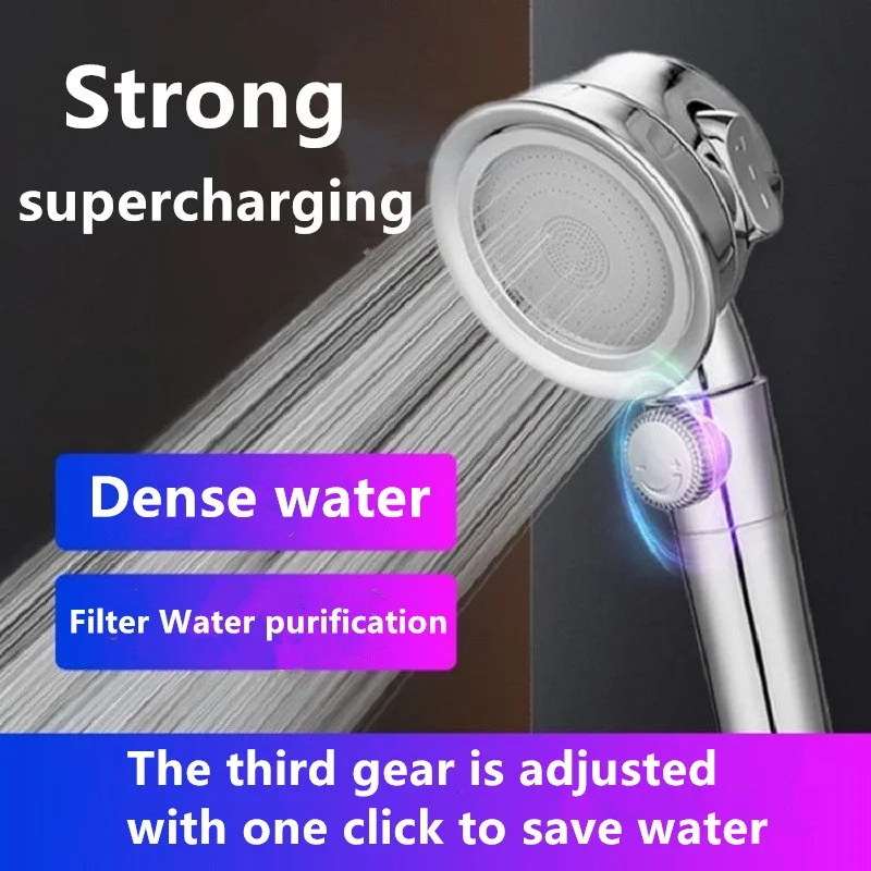 3 modes pressurized shower head water saving pulse spray gun one button water stop abs chrome adjustable bathroom accessories free global shipping