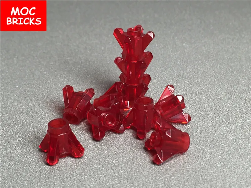 10 шт./лот MOC кирпичи Trans light Rock 1x1 кристалл 4 точки драгоценность подходит для 11127 DIY