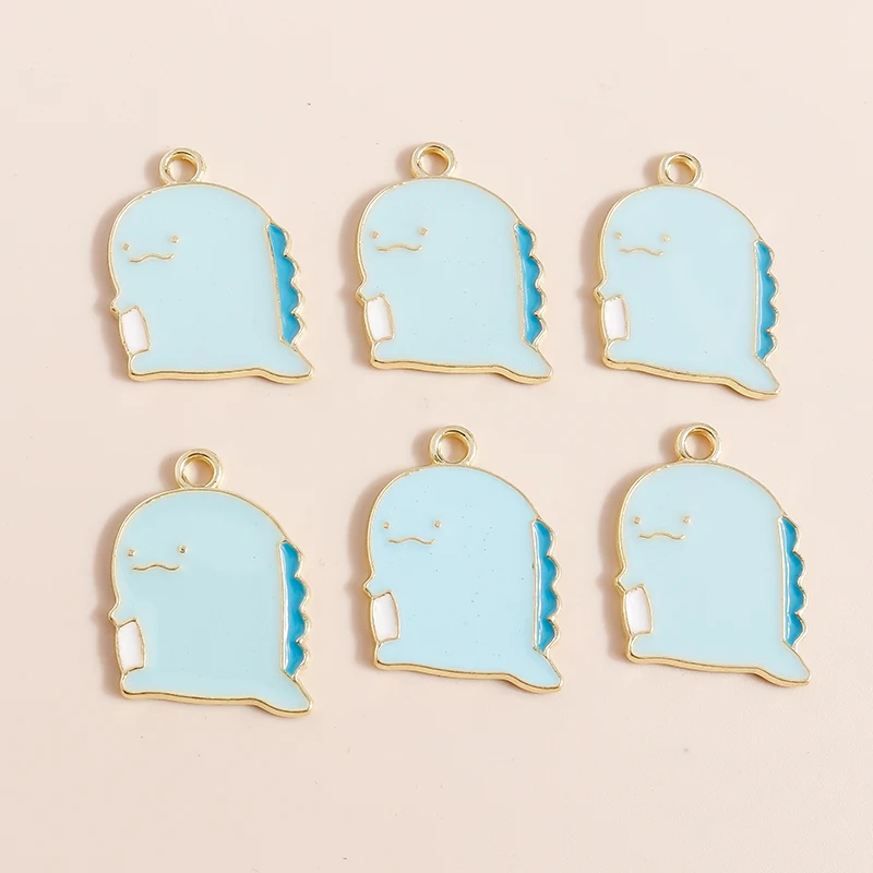 

10pcs 21*17mm Cartoon Dinosaur Charms for Bracelet Keychain Making Accessories Enamel Cute Animal Pendants Necklace Diy Jewelry