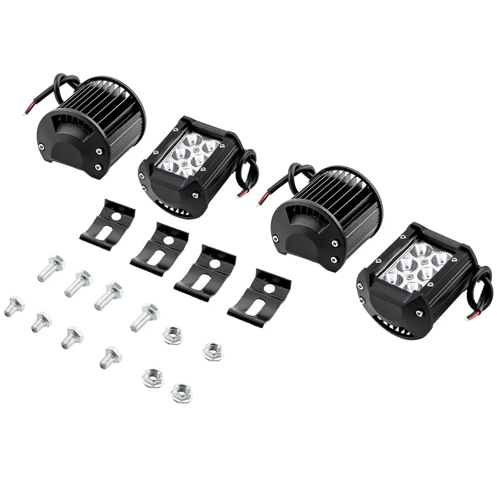 

4Pcs 4inch 18W Fog Lamp Work Light SPOT Lamps For SUV Boat ATV UTV Off Road