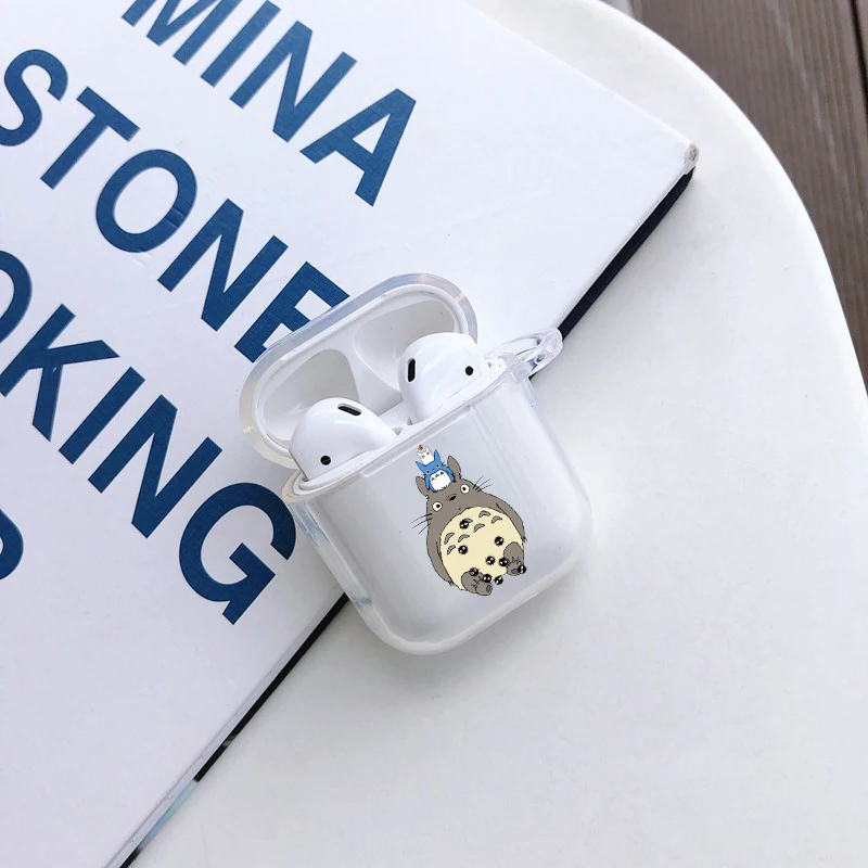 Японский мультяшный чехол Ghibli Miyazaki Totoro для Airpods 2 1 прозрачный силиконовый мягкий