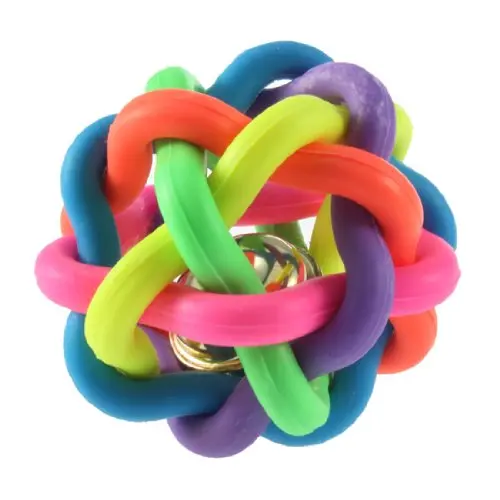 

Собака Щенок Кошка питомец Радуга красочный резиновый колокольчик Звуковой шар забавная игра игрушка