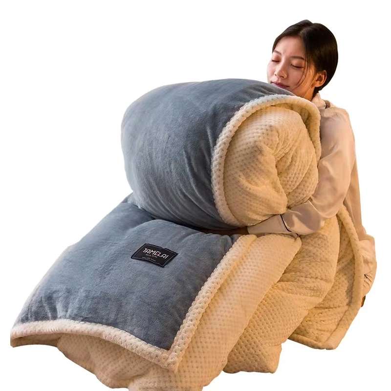 Толстая теплая кожа ягненка зимнее одинарное двойное одеяло для взрослых с