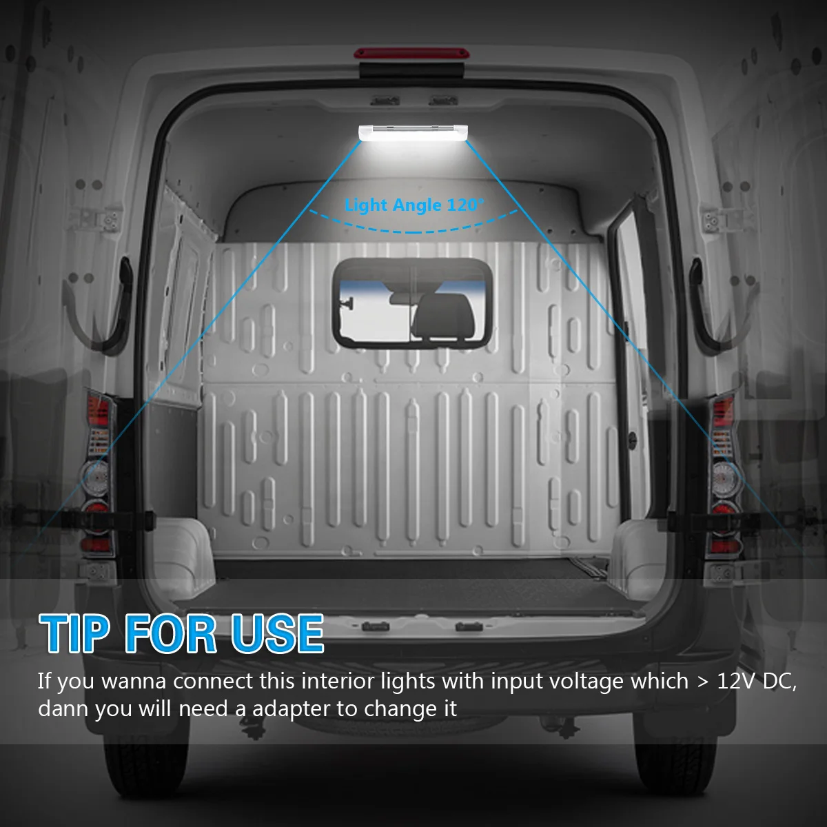 1/2/4Pcs 72 LED Bar Car Interior White Strip Light Lamp with On/Off Switch Van Cabin Lorry Truck Camper Boat | Автомобили и