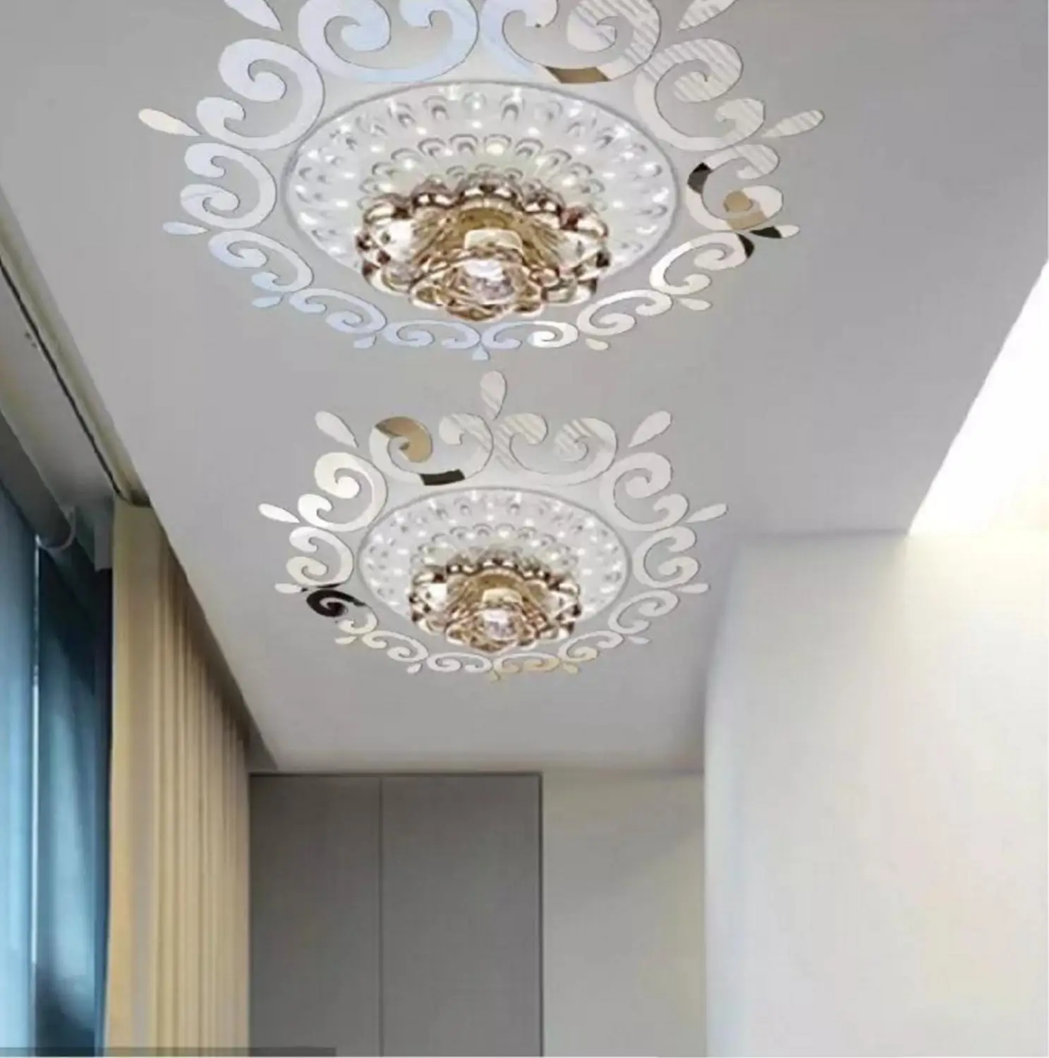 Новинка 2019 акриловая наклейка на потолок декоративный зеркальный светильник DIY 3D