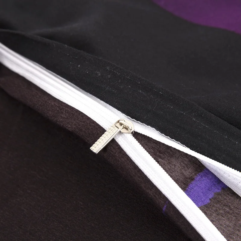 

Luxury 3D printing bedding sets Purple rose 3pcs fashion Comfortable King marble Duvet Cover pillow case bedroom decoration